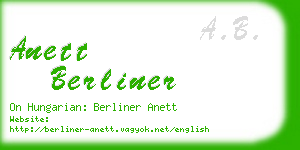 anett berliner business card
